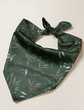 Dog bandana with green and red pattern.  - Image 