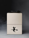 Beige gift box with imprint and black bow. - Image 