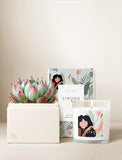 Succulents in gift box and candle. - Image 
