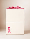 Beige gift box with pink bow. - Image 