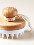 Bamboo head massager on beige background. - Image 