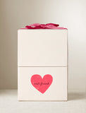 Cream-colored rectangular gift box with a pink heart, "best friend" text, and a matching pink ribbon bow on top. - Image 