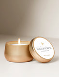 Tin candle with lid on the side. - Image 