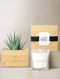 Succulents in gift box and candle. - Image 